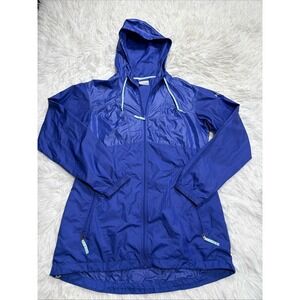 COLUMBIA Jacket Women's Small Royal Blue Windbreaker Shell Light Packable Hiking